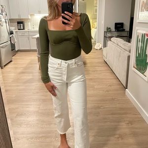 Levi’s White Ribcage Straight Jeans